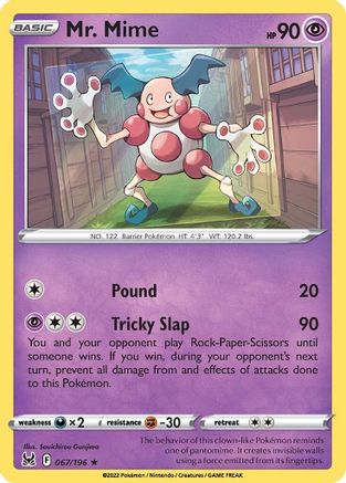 Mr. Mime (067/196) [SWSH11 Lost Origin] Reverse Holofoil - Rare