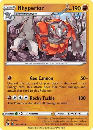 Rhyperior (091/196) [SWSH11 Lost Origin] - Rare