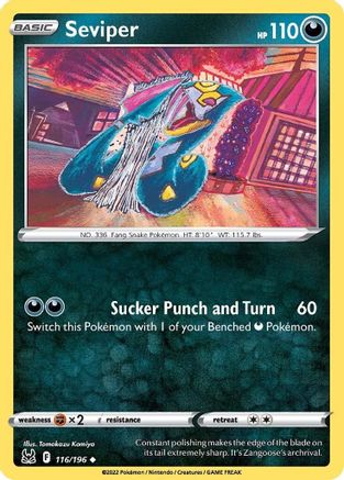 Seviper (116/196) [SWSH11 Lost Origin] Reverse Holofoil - Uncommon