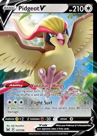 Pidgeot V (137/196) [SWSH11 Lost Origin] Holofoil - Ultra Rare