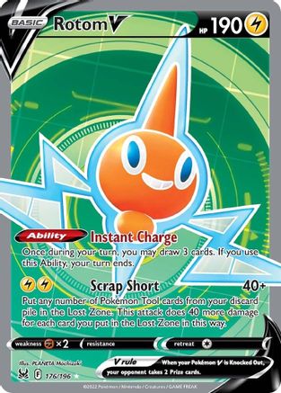Rotom V (Full Art) (176/196) [SWSH11 Lost Origin] Holofoil - Ultra Rare