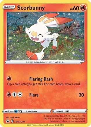 Scorbunny (Cosmos Holo) (SWSH244/307) [SWSH Sword & Shield Promo Cards] Holofoil - Promo