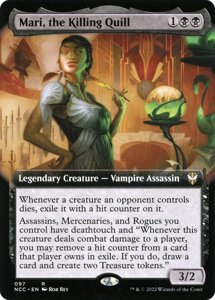 Mari, the Killing Quill (Extended Art) (NCC-097) [New Capenna Commander] Foil