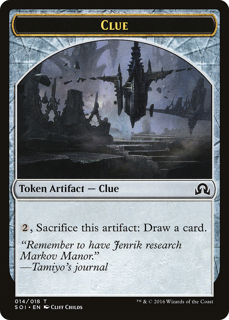 Clue Token (SOI-014) [Shadows over Innistrad Tokens]