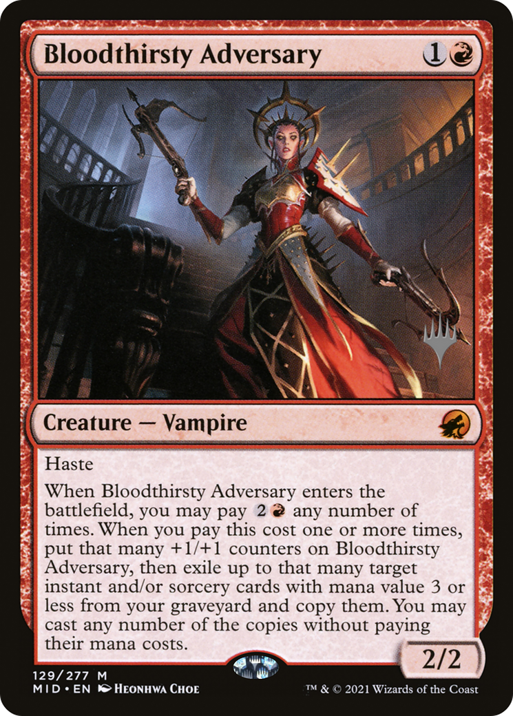 Bloodthirsty Adversary (PPMID-129) [Promo Pack: Innistrad: Midnight Hunt Promos] Foil