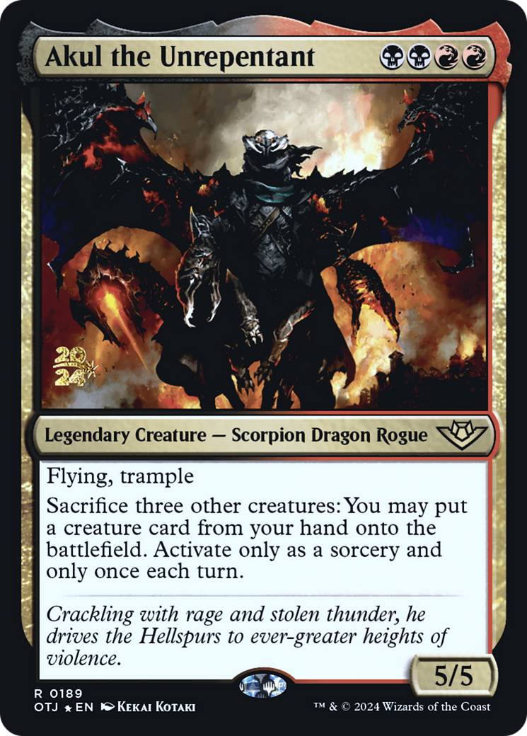 Akul the Unrepentant (PRE-189) [Outlaws of Thunder Junction Promos] Foil