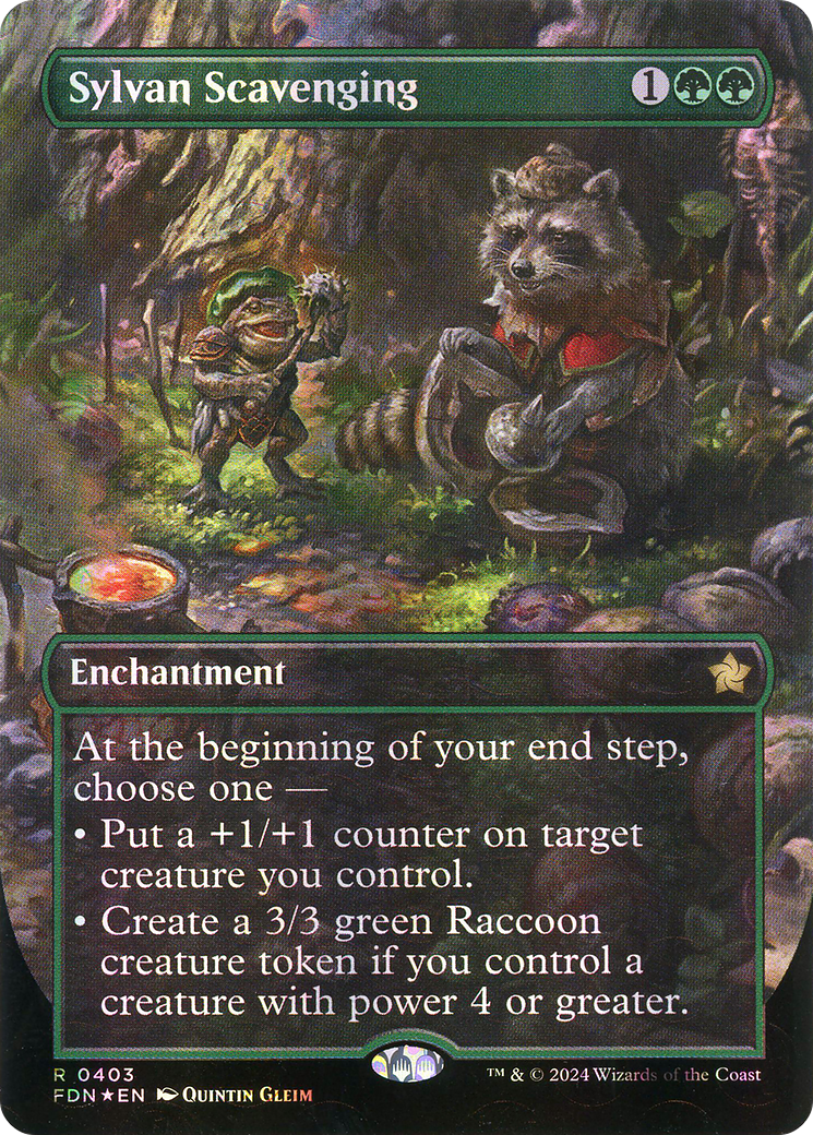 Sylvan Scavenging (Borderless) (Mana Foil) (FDN-403) [Foundations] Foil