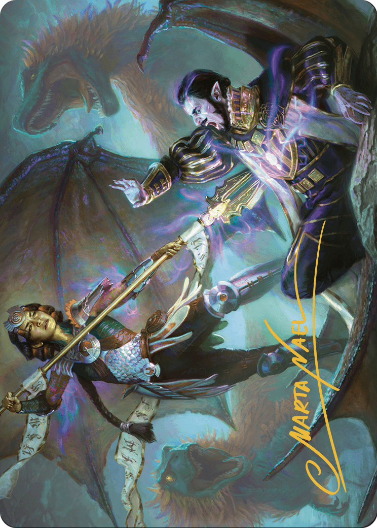 Huatli's Final Strike // Huatli's Final Strike (ALCI-028) (Borderless) [The Lost Caverns of Ixalan Art Series] Foil