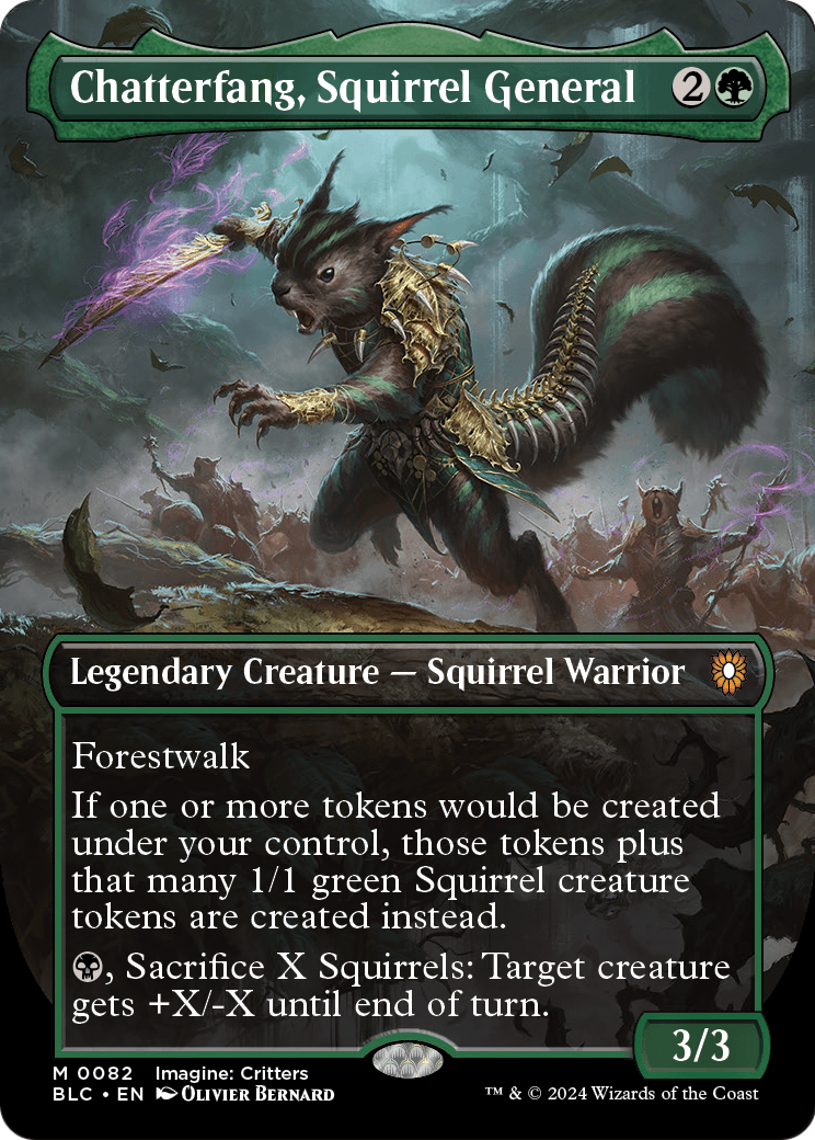 Chatterfang, Squirrel General (Borderless) (BLC-082) [Bloomburrow Commander] Foil