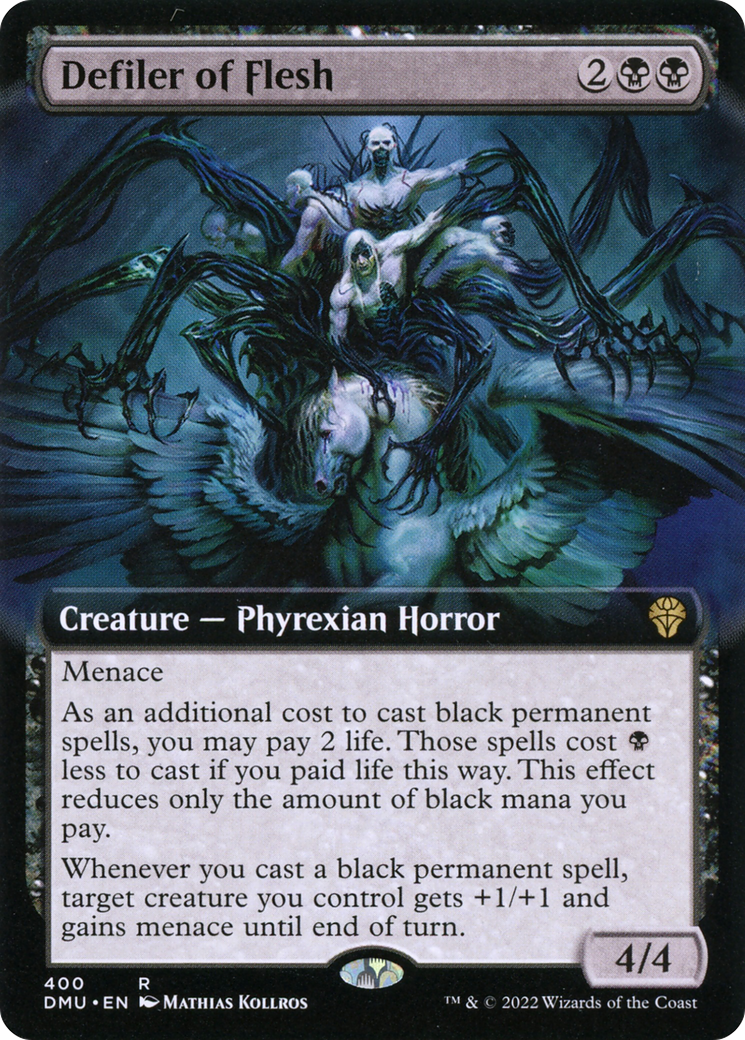 Defiler of Flesh (Extended Art) (DMU-400) [Dominaria United] Foil