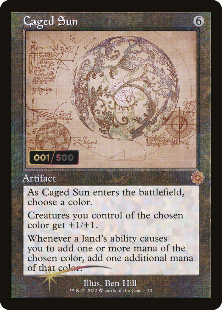 Caged Sun (Schematic) (Serial Numbered) (BRR-072) [The Brothers' War Retro Artifacts] Foil