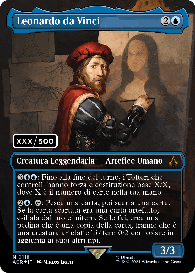 Leonardo da Vinci (Italian) (Serial Numbered) (ACR-118) (Borderless) [Assassin's Creed] Foil