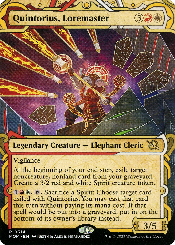 Quintorius, Loremaster (Showcase) (MOM-314) (Borderless) [March of the Machine] Foil