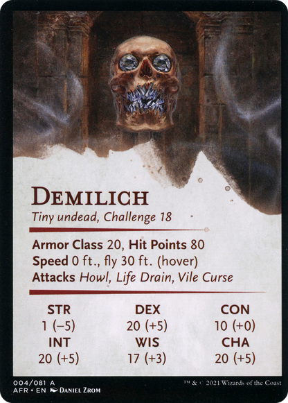 Demilich // Demilich (AAFR-004) (Borderless) [Adventures in the Forgotten Realms Art Series] Foil