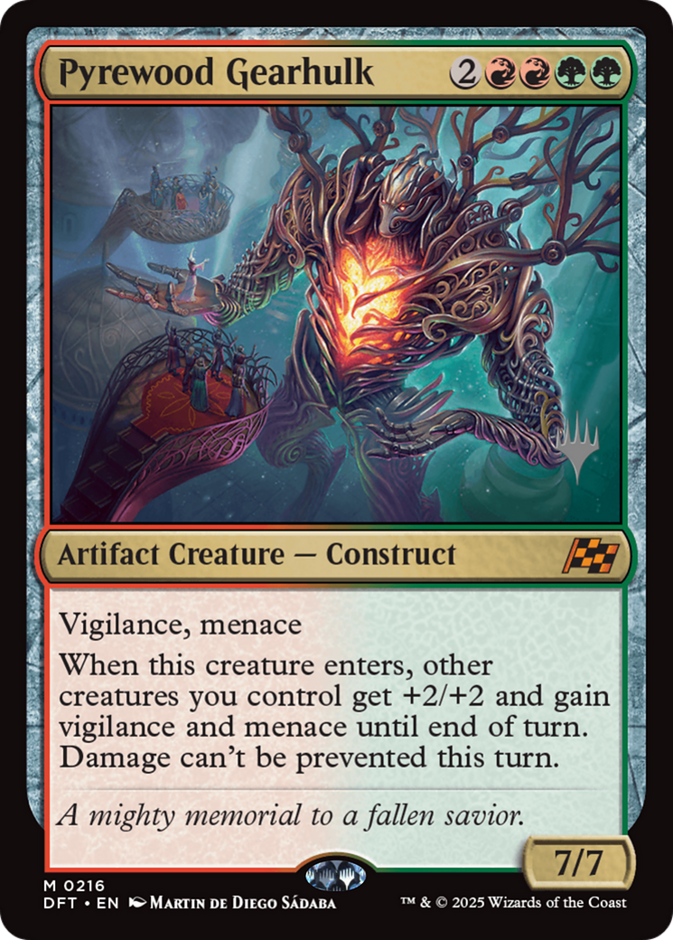Pyrewood Gearhulk (PPDFT-216) [Promo Pack: Aetherdrift] Foil
