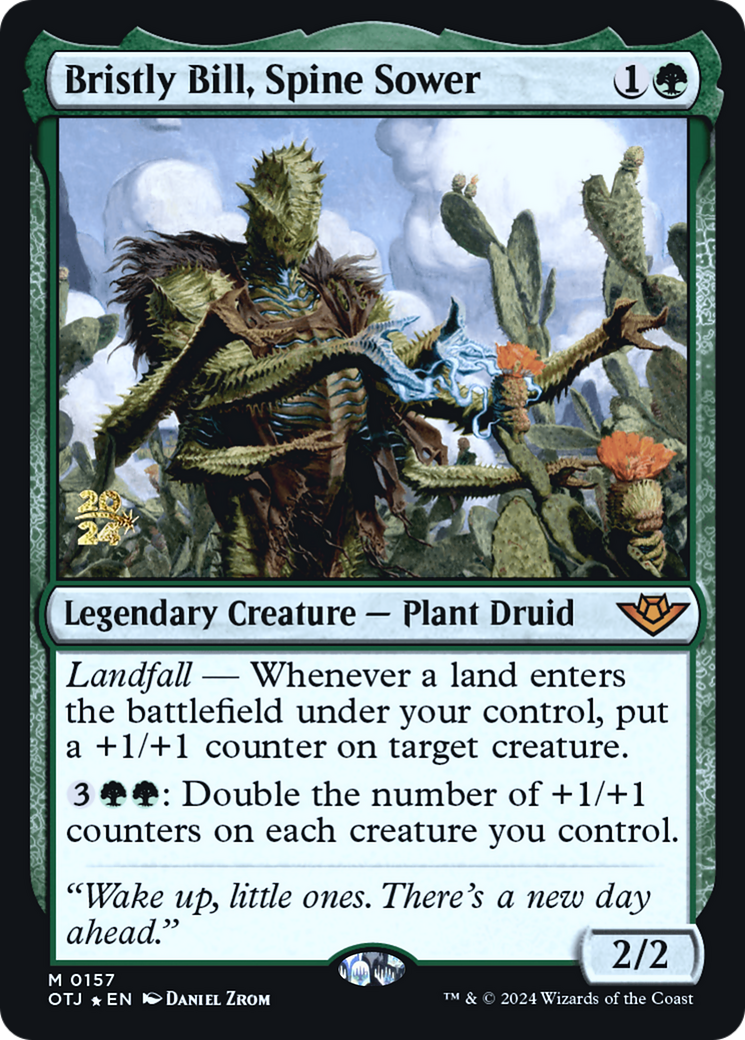 Bristly Bill, Spine Sower (PRE-157) [Outlaws of Thunder Junction Promos] Foil