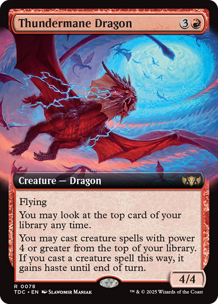 Thundermane Dragon (Extended Art) (TDC-078) [Commander: Tarkir: Dragonstorm]