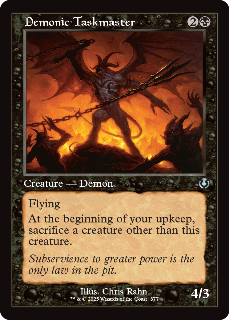 Demonic Taskmaster (Retro Frame) (INR-377) [Innistrad Remastered] Foil