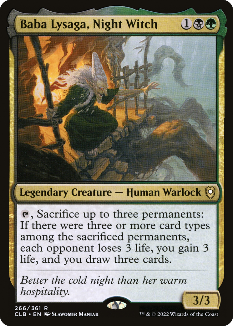 Baba Lysaga, Night Witch (CLB-266) [Commander Legends: Battle for Baldur's Gate] Foil