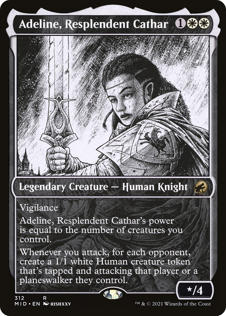 Adeline, Resplendent Cathar (Showcase) (MID-312) [Innistrad: Midnight Hunt] Foil