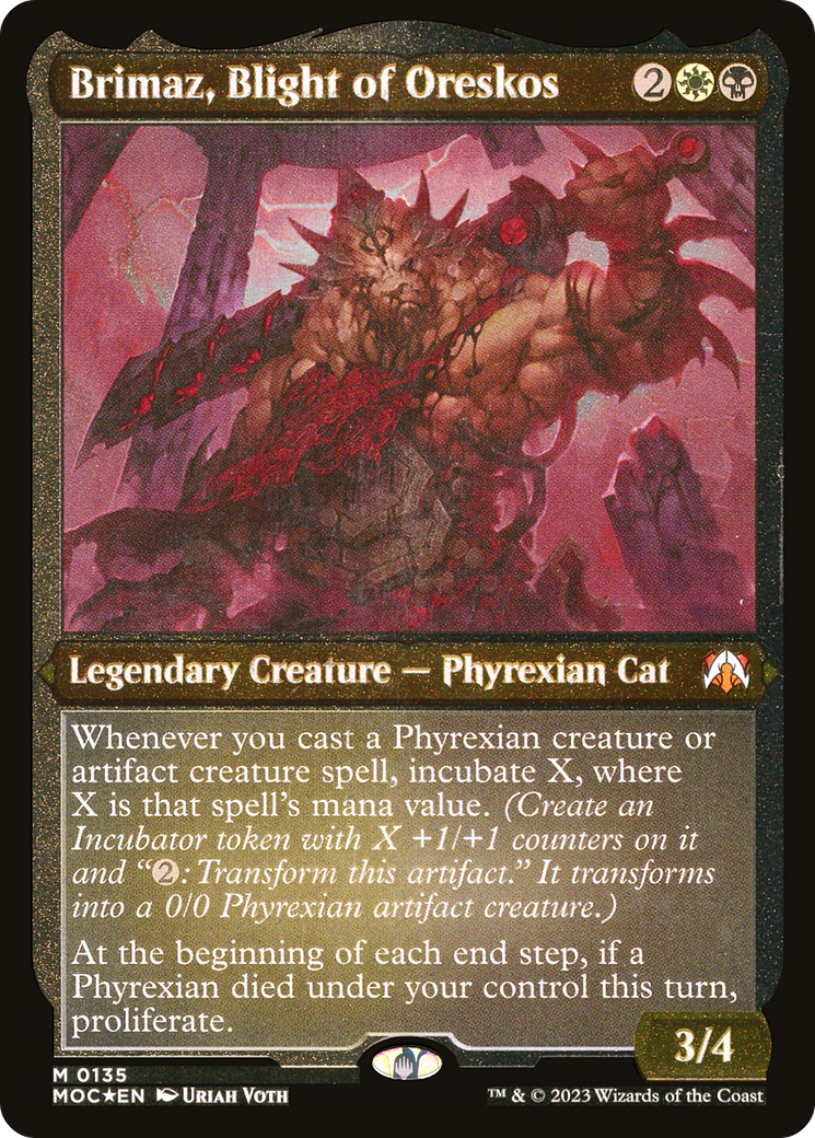 Brimaz, Blight of Oreskos (Display Commander) - Thick Stock (MOC-135) [March of the Machine Commander] Foil