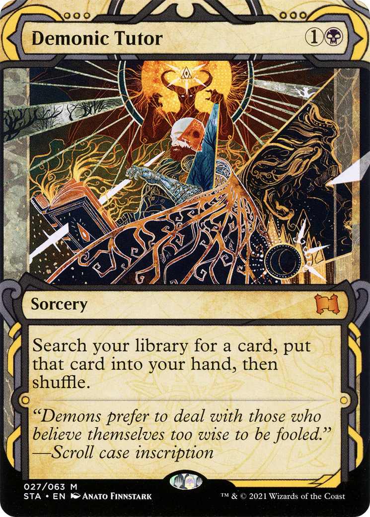 Demonic Tutor (STA-027) (Showcase) (Borderless) [Strixhaven Mystical Archive]