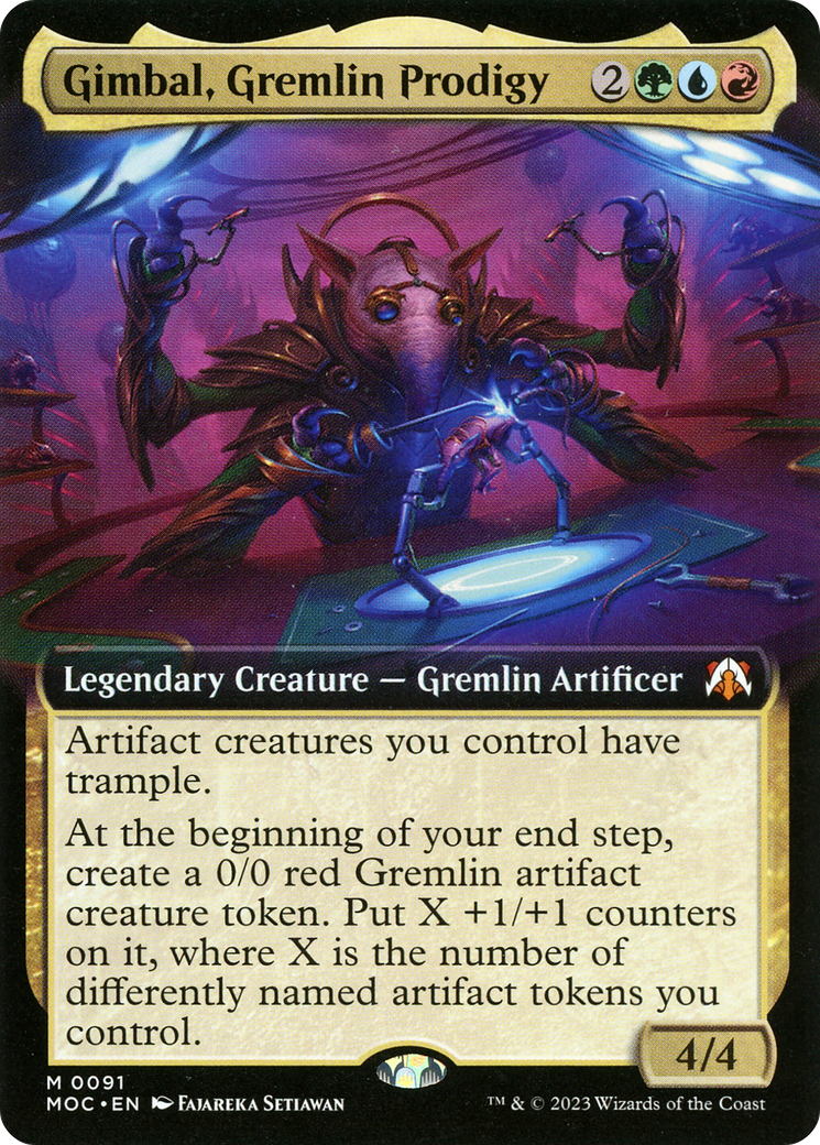 Gimbal, Gremlin Prodigy (Extended Art) (MOC-091) [March of the Machine Commander] Foil