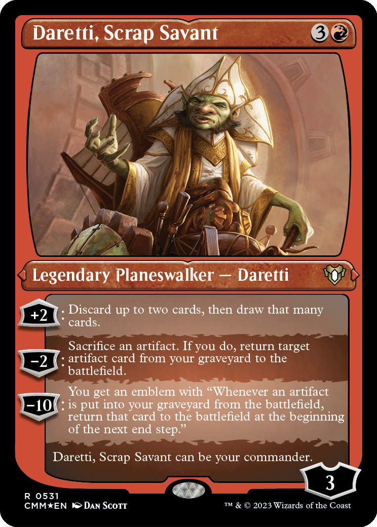 Daretti, Scrap Savant (Foil Etched) (CMM-531) [Commander Masters] Foil