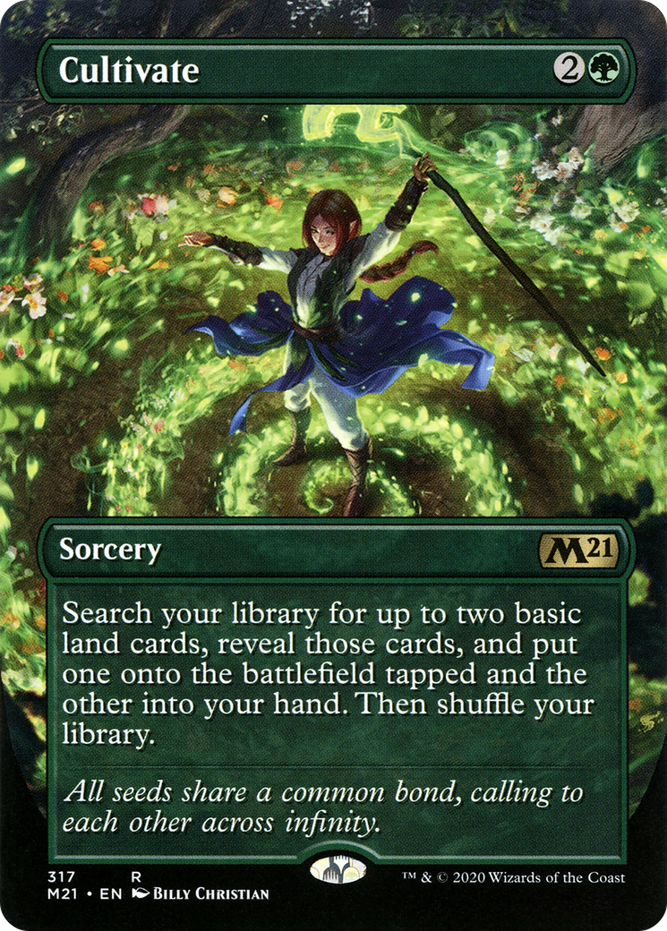 Cultivate (Alternate Art) (M21-317) (Borderless) [Core Set 2021] Foil