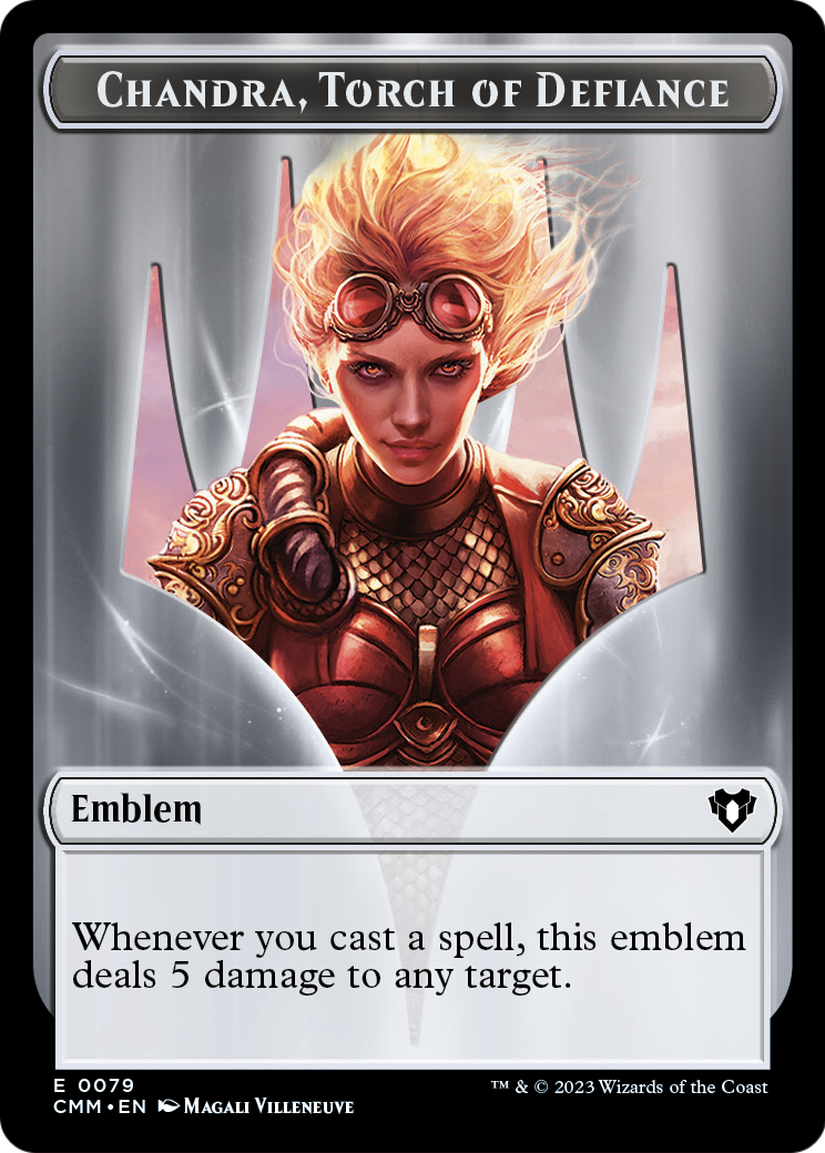 Chandra, Torch of Defiance Emblem (TCMM-079) [Commander Masters Tokens] Foil