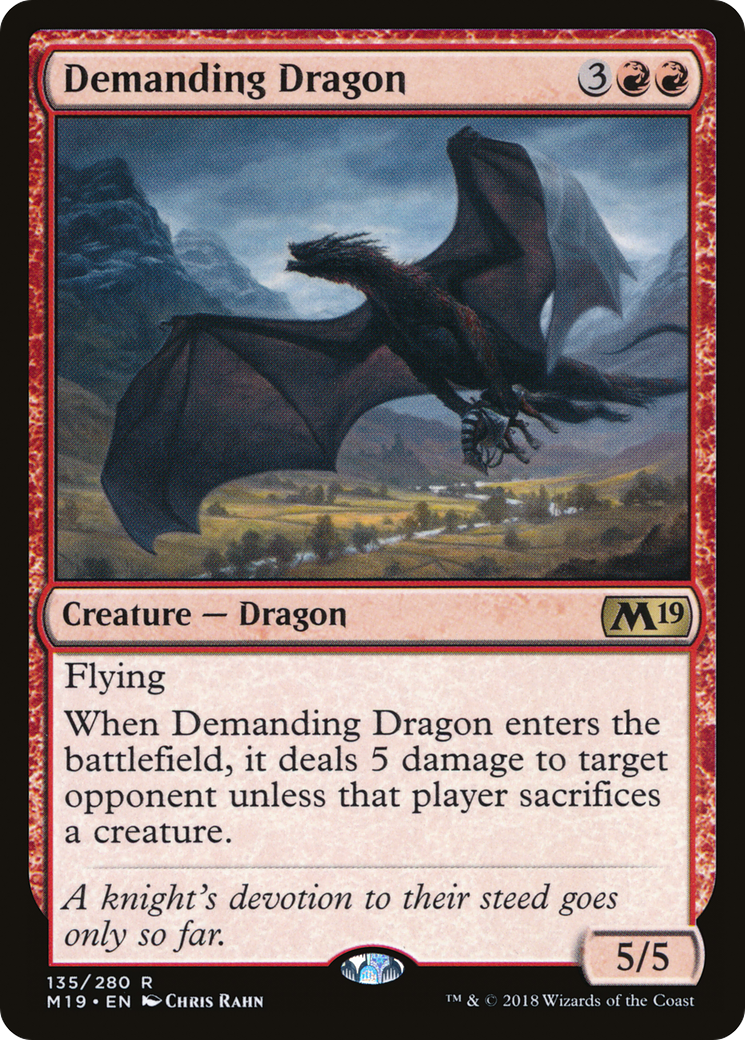 Demanding Dragon (M19-135) [Core Set 2019] Foil