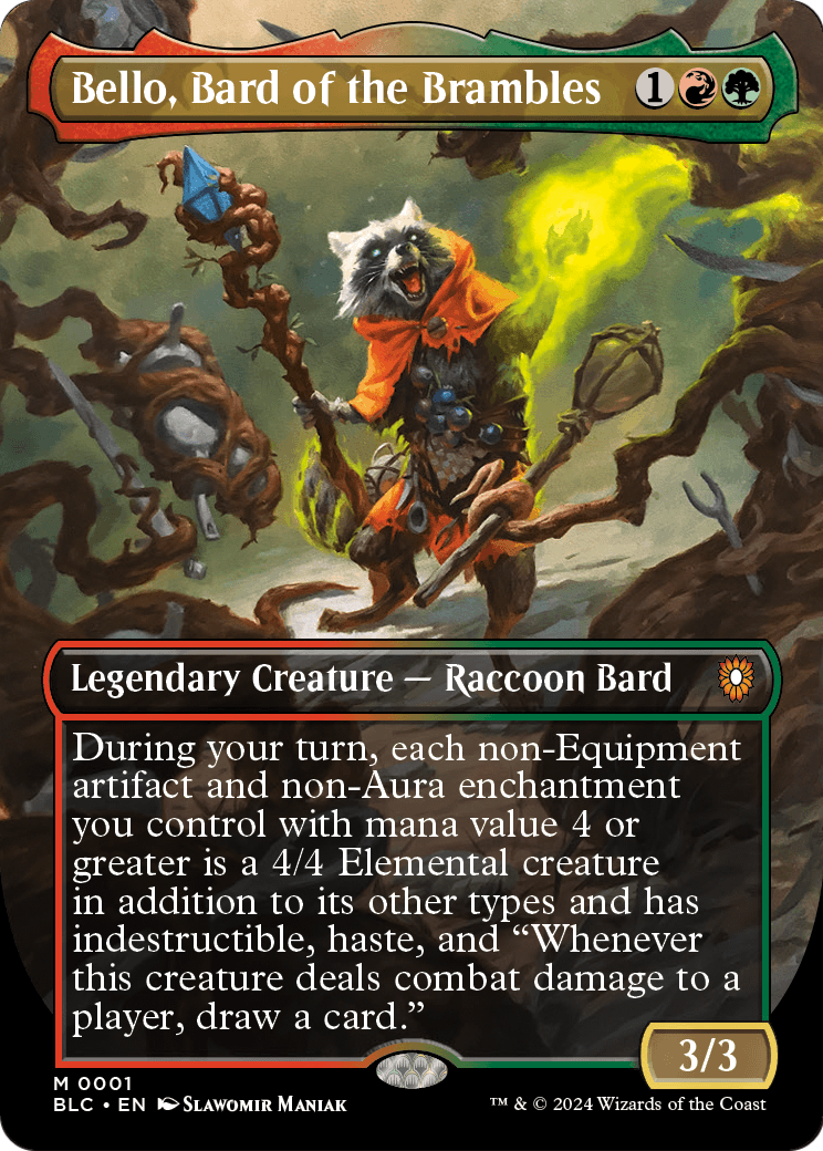 Bello, Bard of the Brambles (Borderless) (BLC-001) [Bloomburrow Commander] Foil