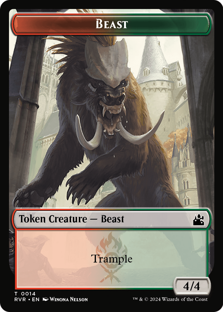 Beast (TRVR-014) [Ravnica Remastered Tokens] Foil