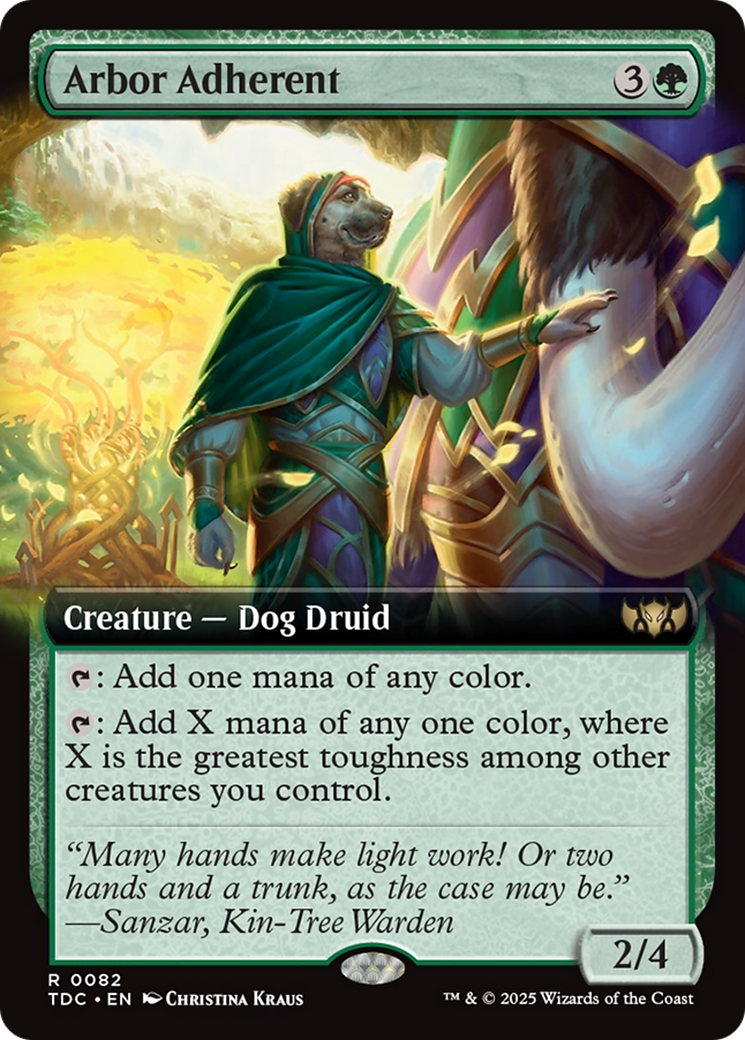 Arbor Adherent (Extended Art) (TDC-082) [Commander: Tarkir: Dragonstorm]