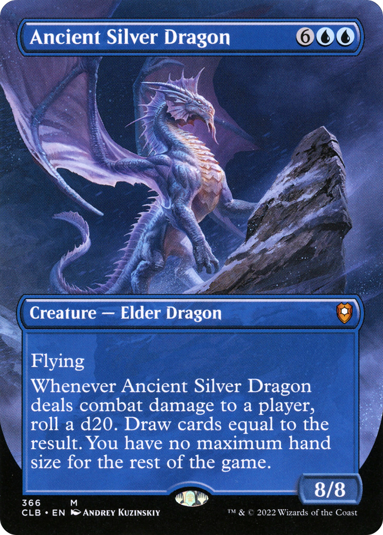 Ancient Silver Dragon (Borderless) (CLB-366) [Commander Legends: Battle for Baldur's Gate] Foil