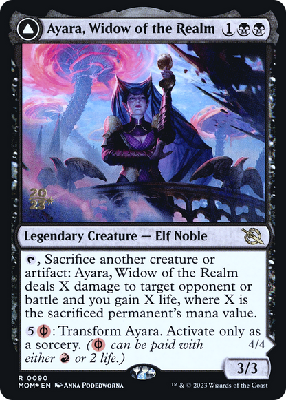 Ayara, Widow of the Realm (PRE-090) [March of the Machine Promos] Foil