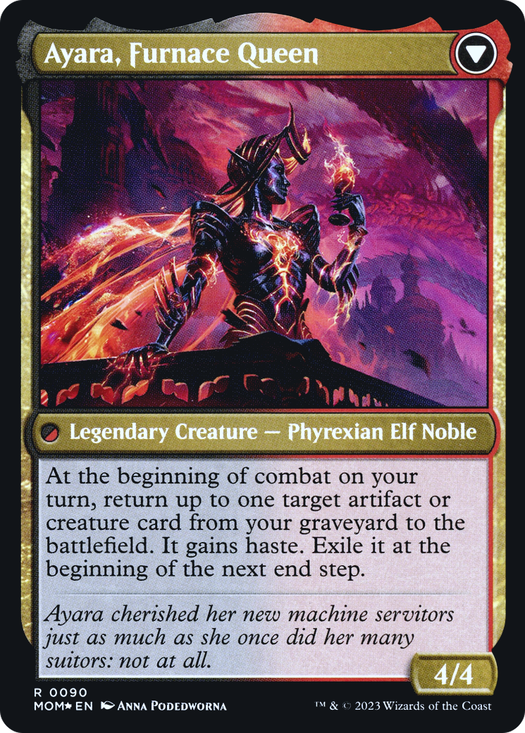 Ayara, Widow of the Realm (PRE-090) [March of the Machine Promos] Foil
