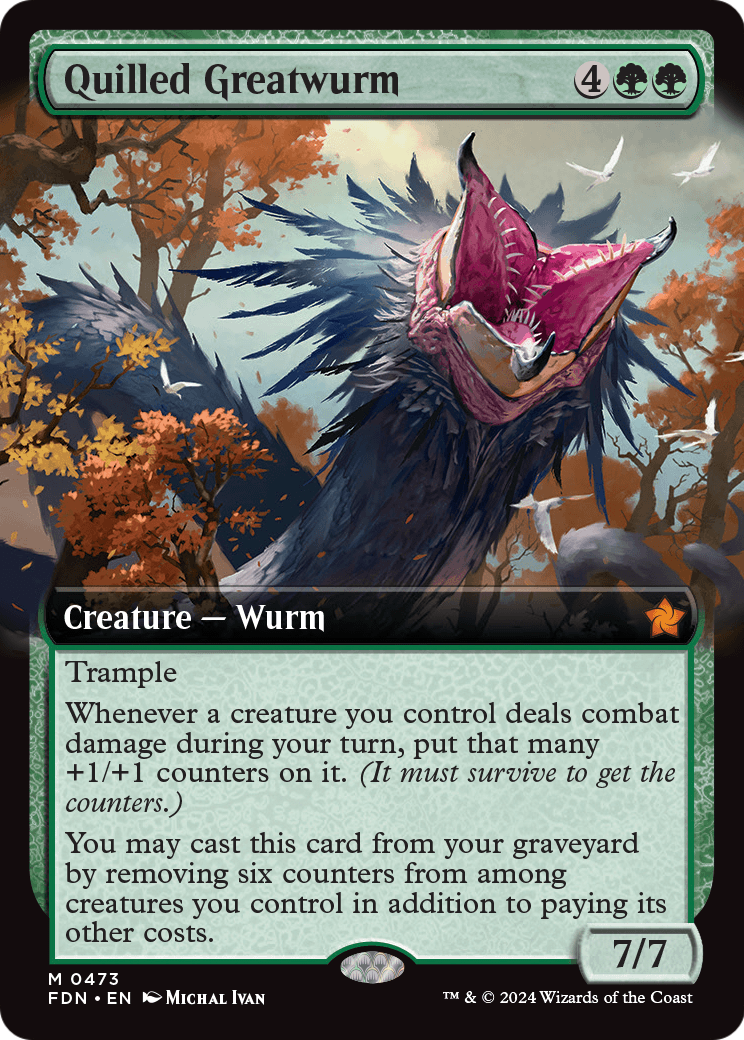Quilled Greatwurm (Extended Art) (FDN-473) [Foundations] Foil