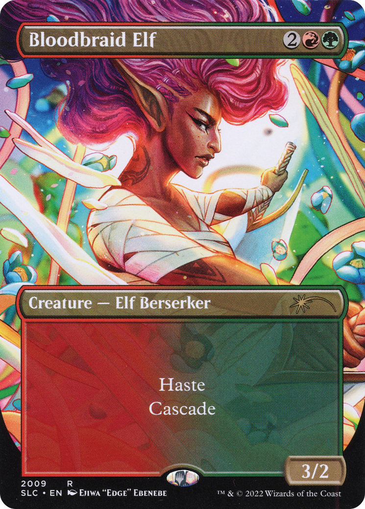 Bloodbraid Elf (SLC-2009) (Borderless) [Secret Lair Countdown Kit] Foil