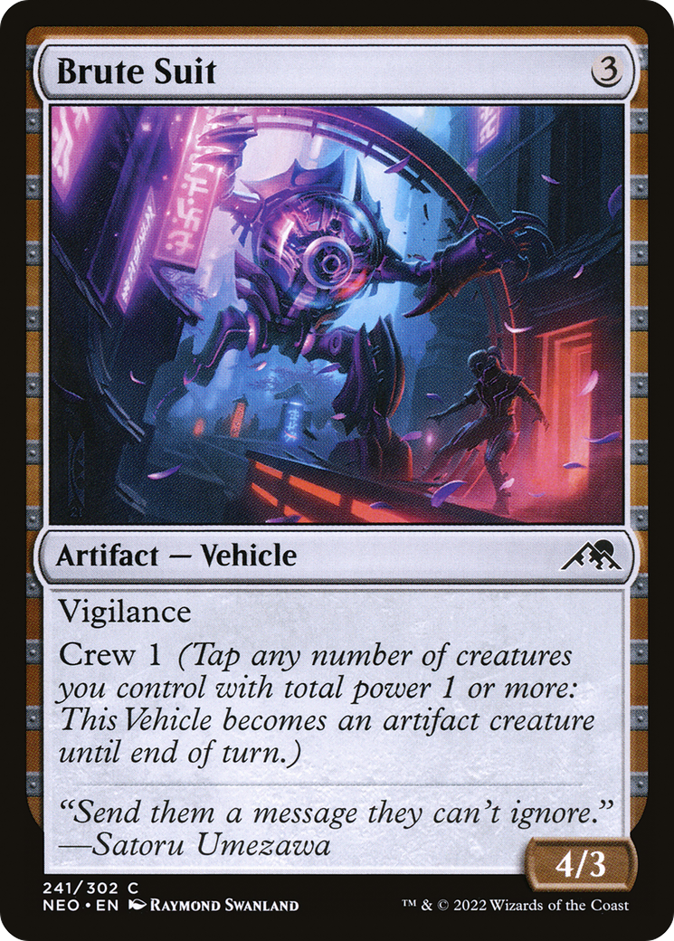 Brute Suit (NEO-241) [Kamigawa: Neon Dynasty] Foil