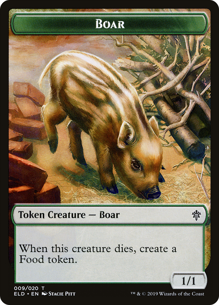 Boar (TELD-009) [Throne of Eldraine Tokens]
