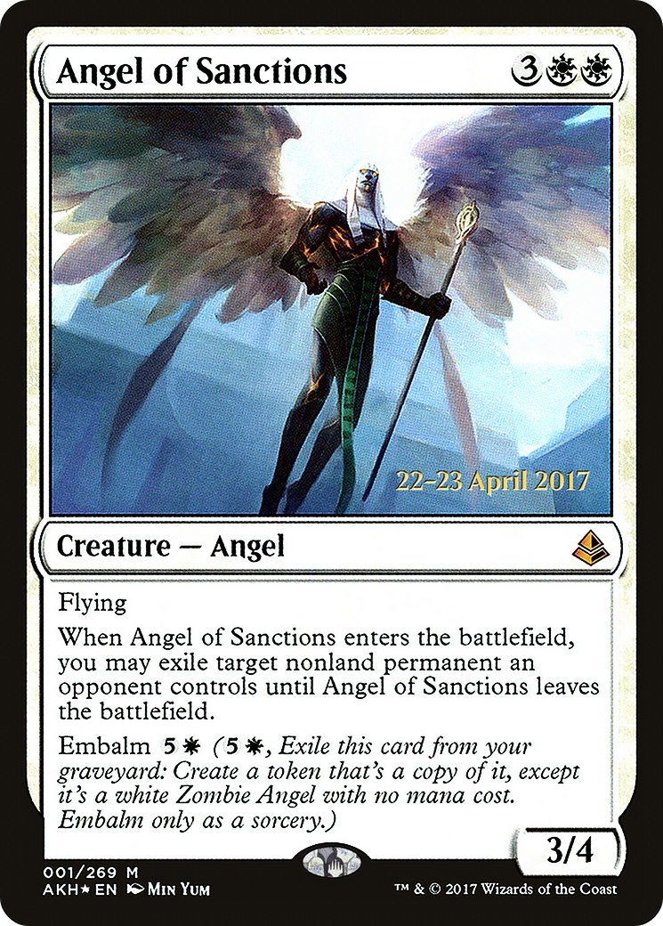 Angel of Sanctions (PRE-01S) [Amonkhet Promos] Foil