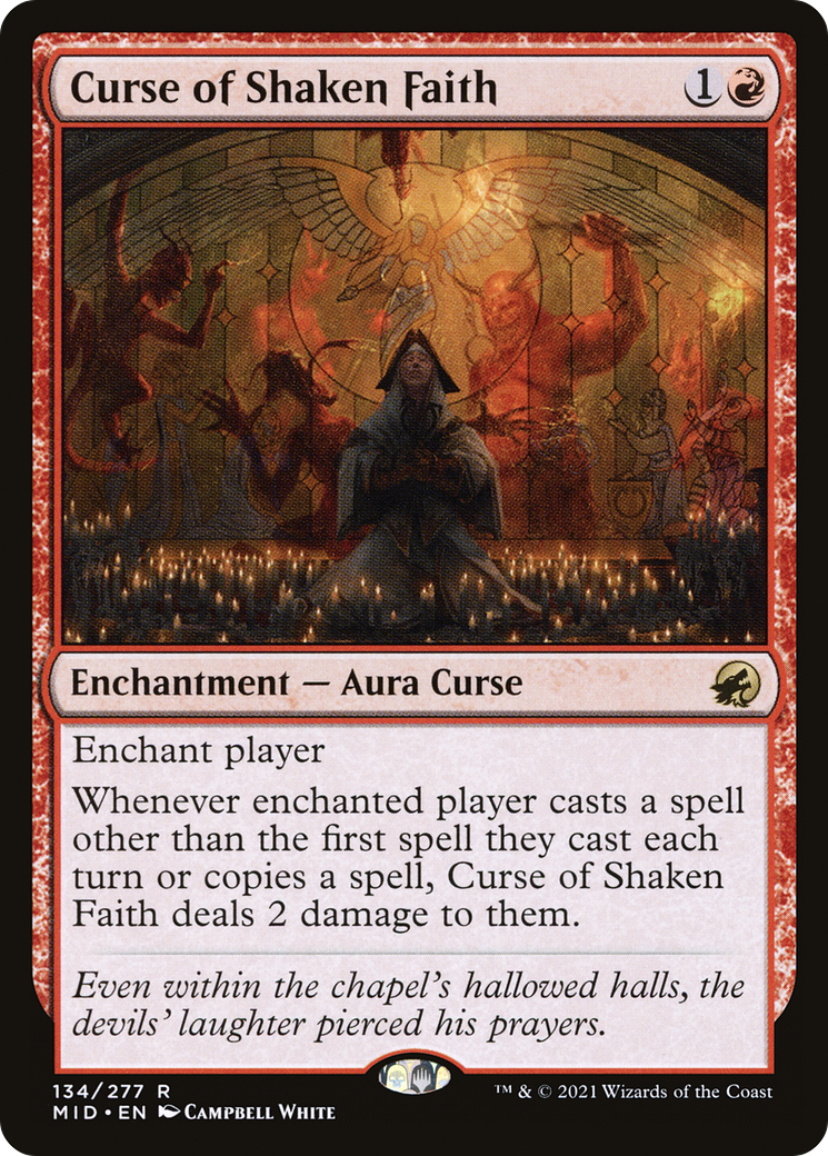 Curse of Shaken Faith (MID-134) [Innistrad: Midnight Hunt] Foil