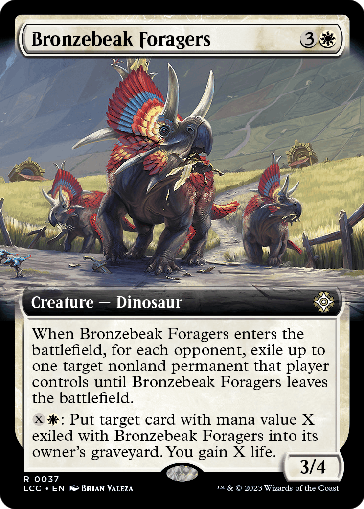 Bronzebeak Foragers (Extended Art) (LCC-037) [The Lost Caverns of Ixalan Commander]