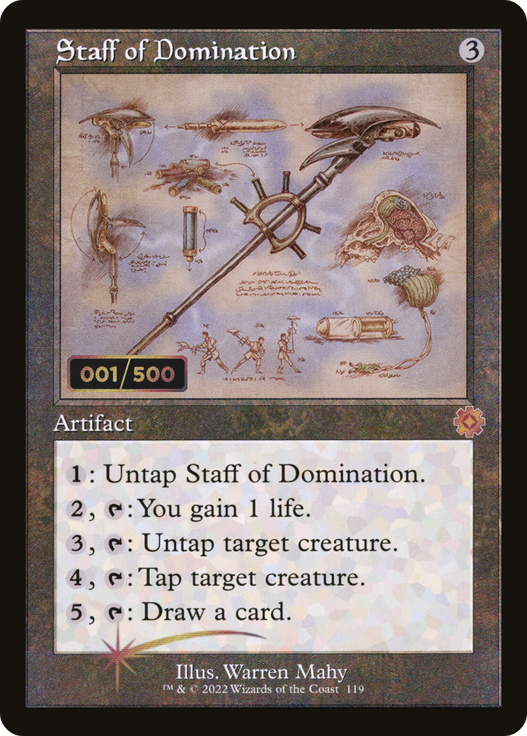 Staff of Domination (Schematic) (Serial Numbered) (BRR-119) [The Brothers' War Retro Artifacts] Foil