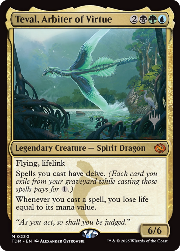 Teval, Arbiter of Virtue (PPTDM-230) [Promo Pack: Tarkir: Dragonstorm] Foil