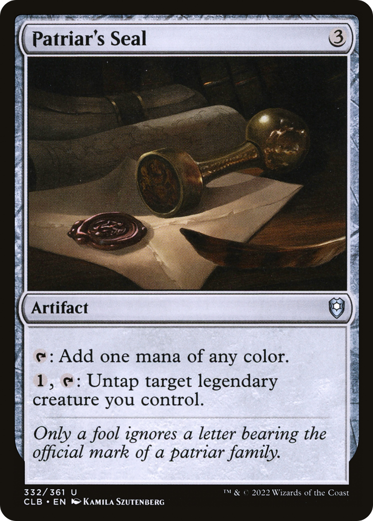 Patriar's Seal (CLB-332) [Commander Legends: Battle for Baldur's Gate] Foil