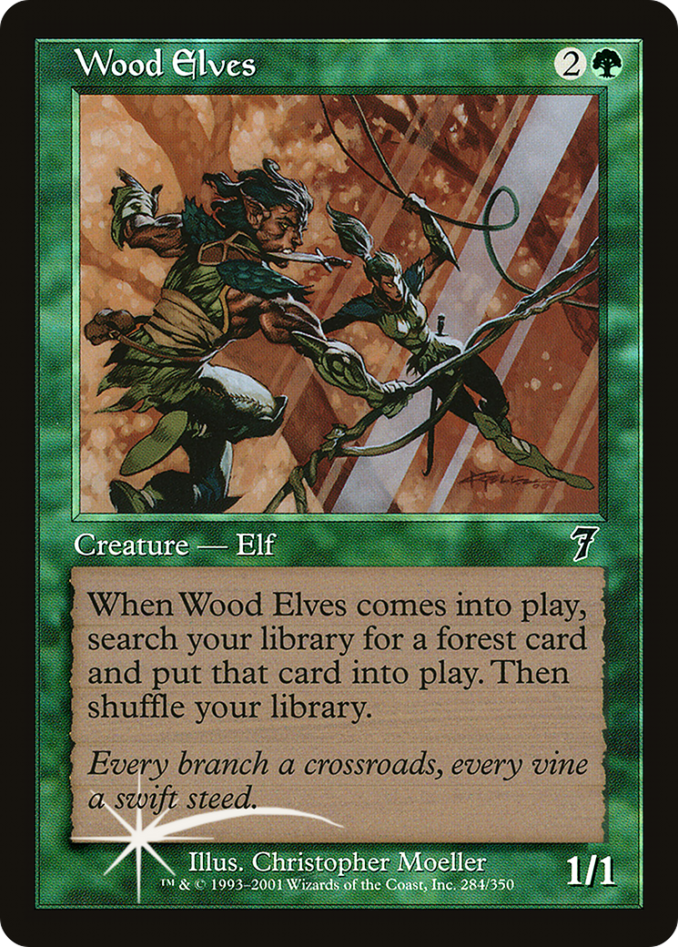 Wood Elves (7ED-284★) [7th Edition] Foil