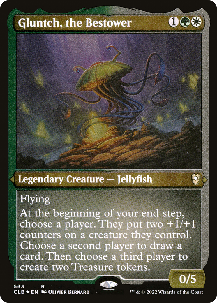 Gluntch, the Bestower (Foil Etched) (CLB-533) [Commander Legends: Battle for Baldur's Gate] Foil