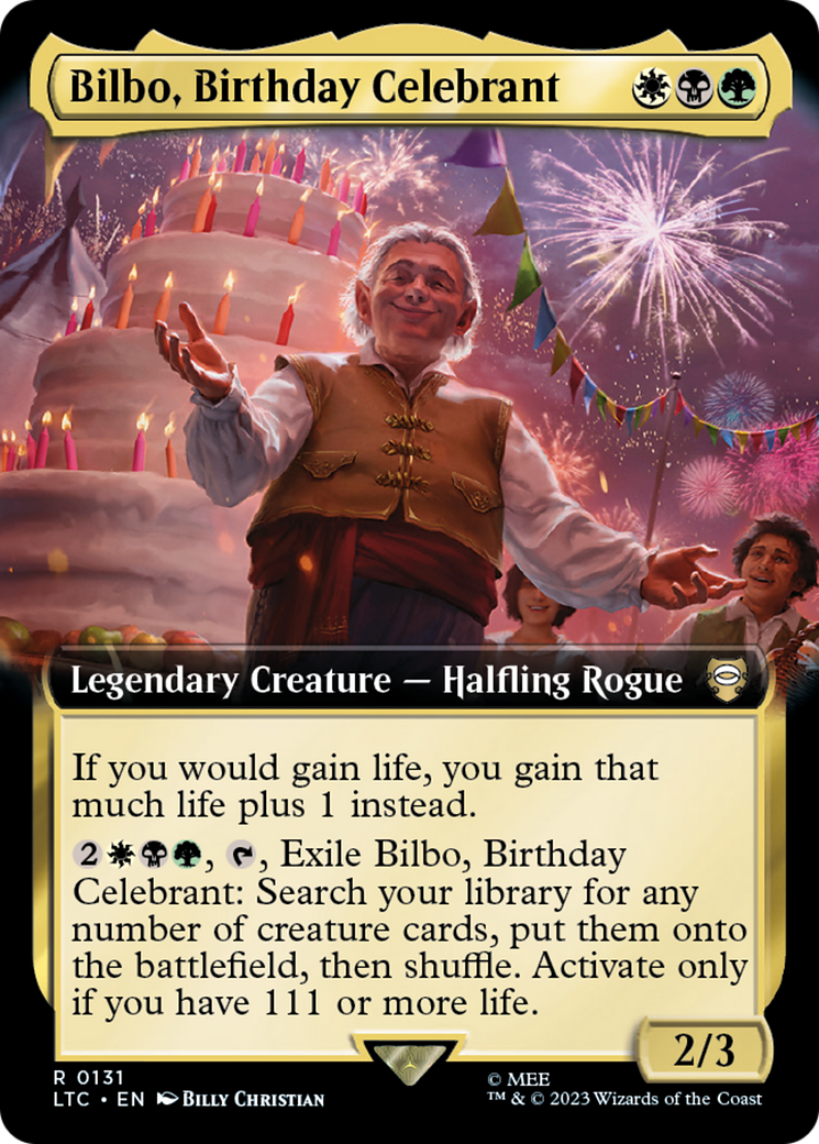 Bilbo, Birthday Celebrant (Extended Art) (LTC-131) [Tales of Middle-earth Commander] Foil